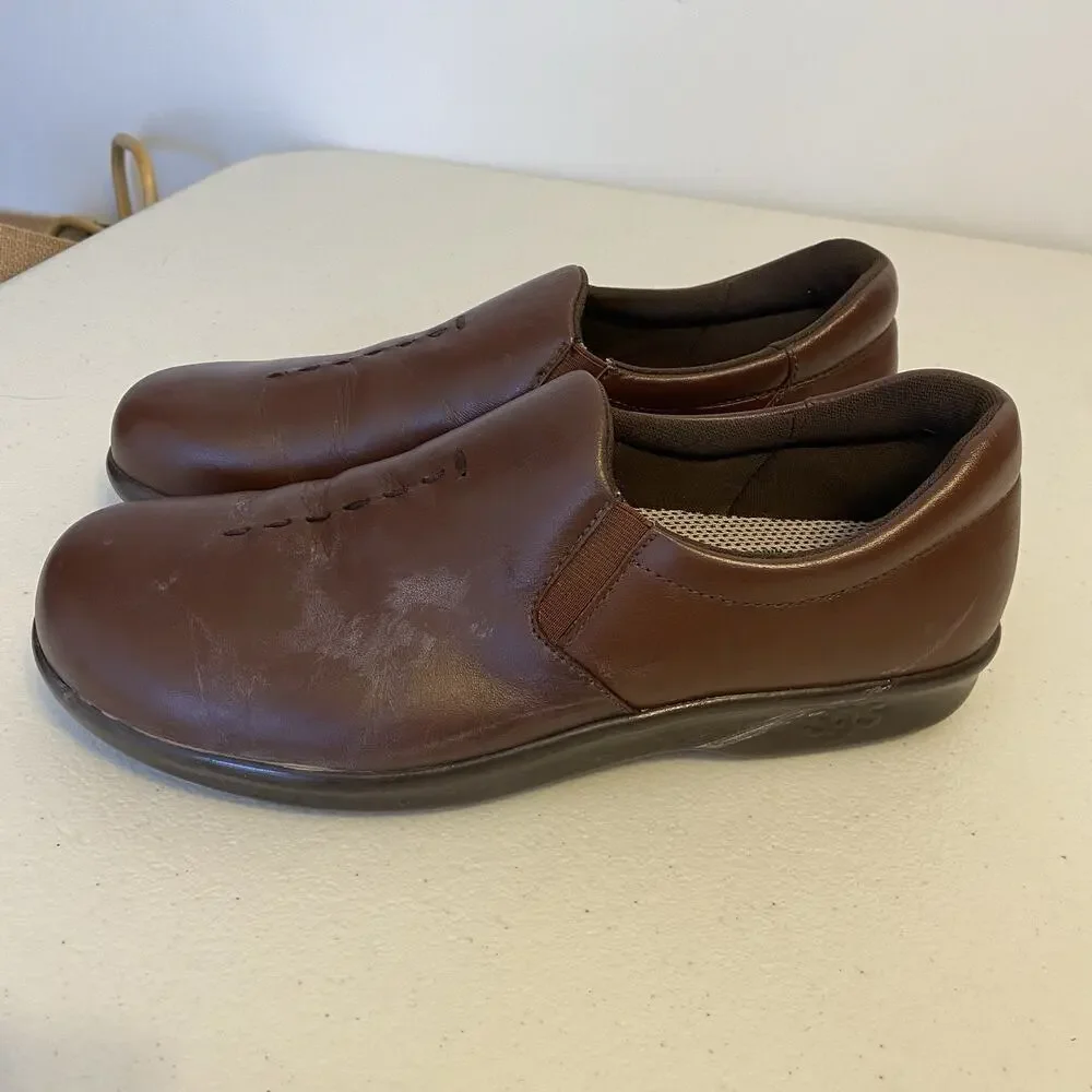 SAS Tripad Comfort Brown Leather Slip On Women Size 7.5S D0644298 USA Made - Picture 3 of 10